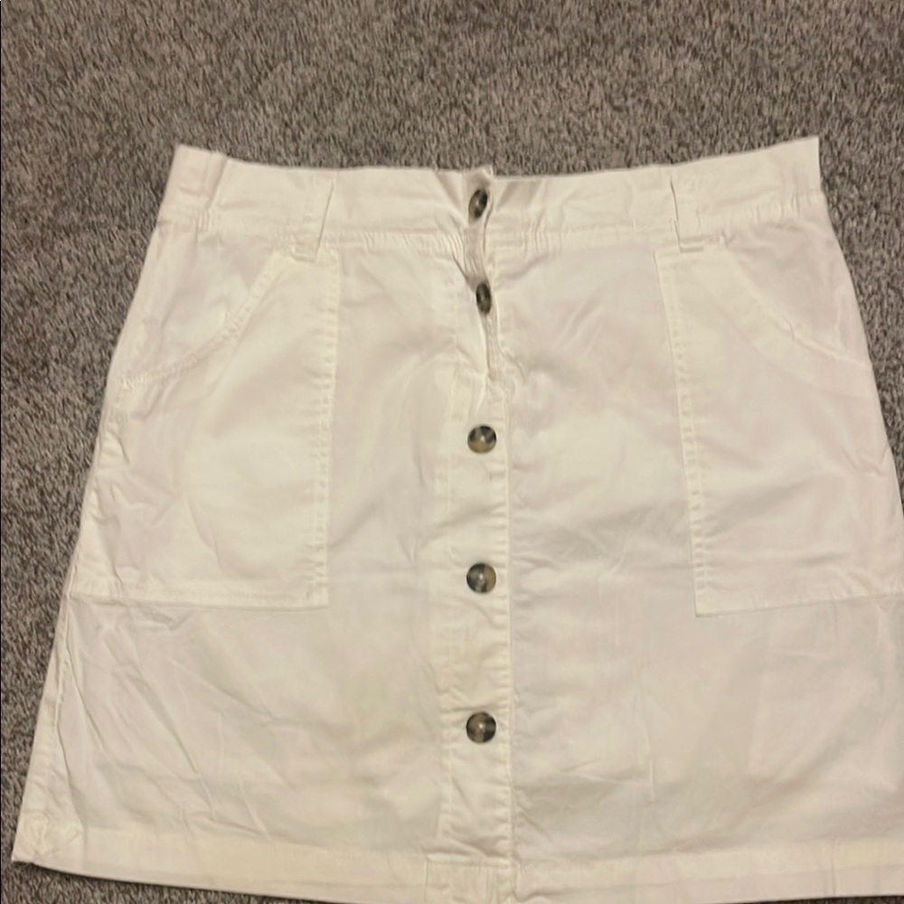 Elegant White Button-Down Skort